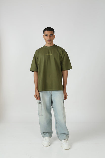 Olive Raasta Indie T-shirt with HD prints in soft French terry fabric