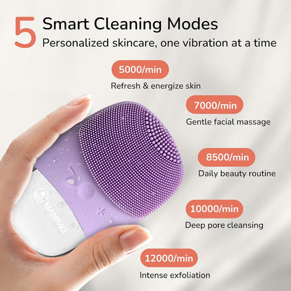 Manimo Smart Facial Cleansing Brush (Purple)