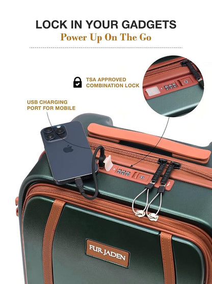 FUR JADEN  The Wayfarer Polycarbonate Travel Luggage Suitcase