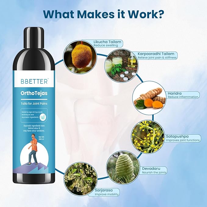 BBETTER Ortho Tejas - Ayurvedic Oil for Knee & Joint Pain Management | Bbetter at Broadway