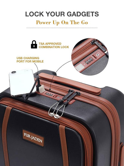 FUR JADEN  The Wayfarer Polycarbonate Travel Luggage Suitcase