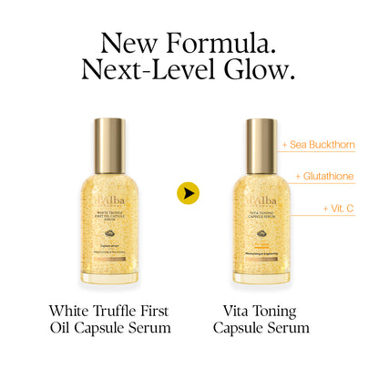 d'Alba Piedmont Vita Toning Capsule Serum, Daily Vita Boost for Luminous Skin, Double Vitamin Formula, 100ml