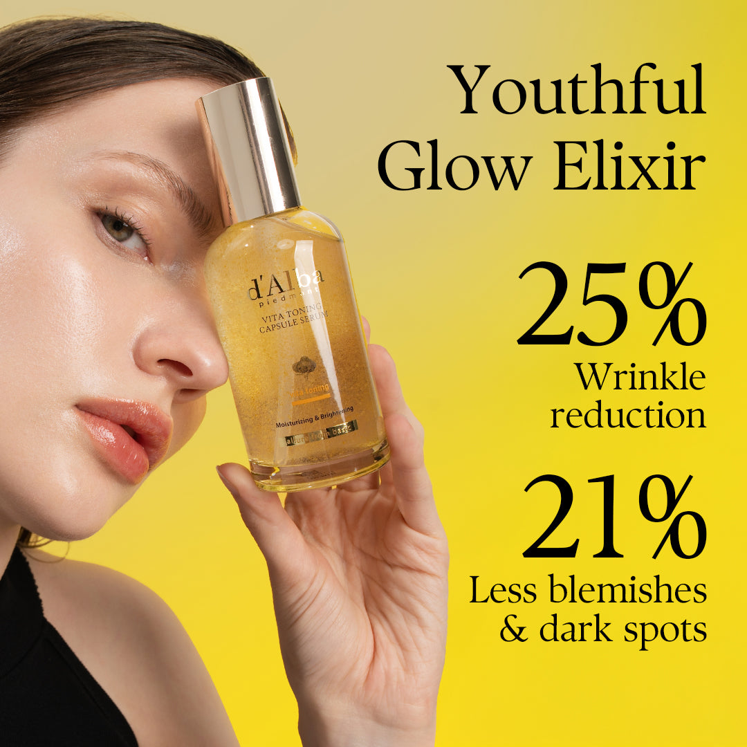 d'Alba Piedmont Vita Toning Capsule Serum, Daily Vita Boost for Luminous Skin, Double Vitamin Formula, 100ml
