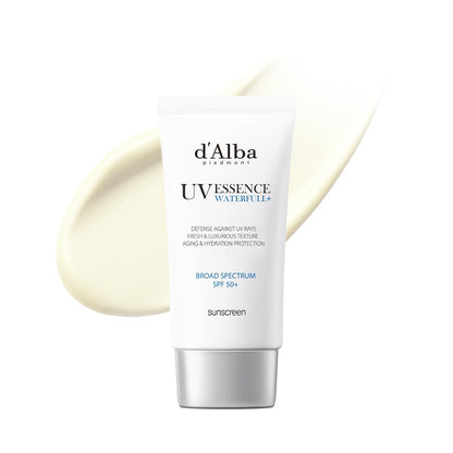 d'Alba Piedmont Italian White Truffle Waterfull Essence Sunscreen, Vegan Skincare, Lightweight Sunscreen with BROAD SPECTRUM SPF 50+, Glowy, Safe for all Skin Types, Korean Skin Care - 50 ml