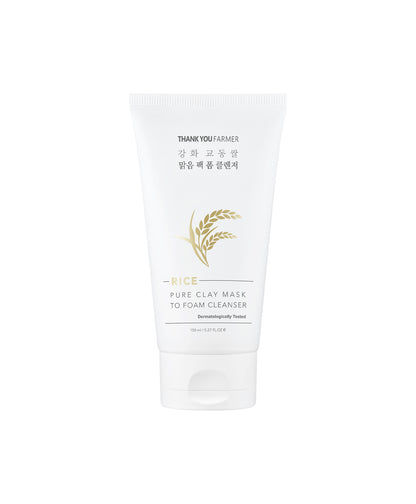 Thank You Farmer Rice Pure Clay Mask to Foam Cleanser | Thank You Farmer at Broadway