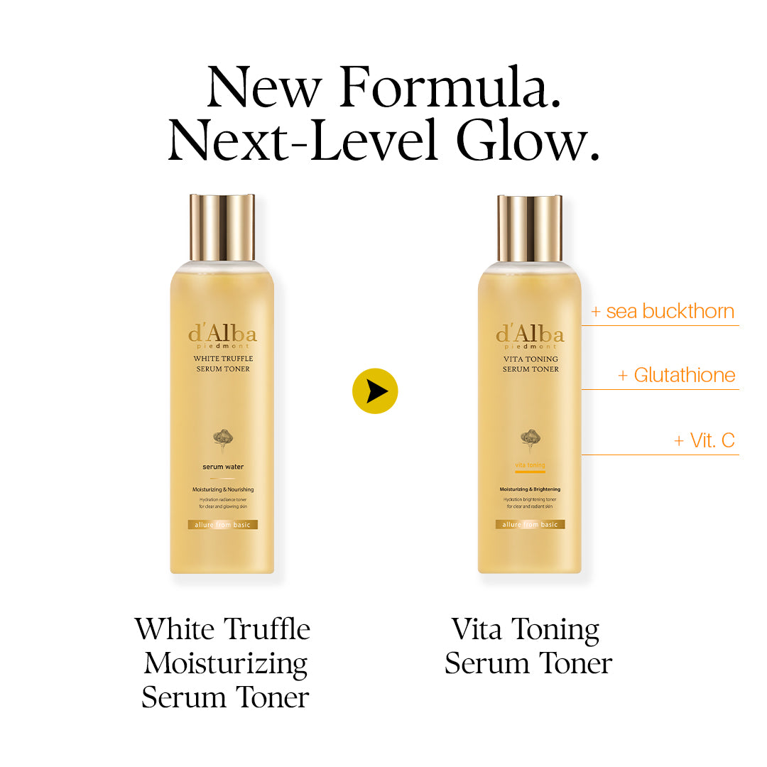 d'Alba Piedmont White Truffle Vita Toning Serum Toner, Glass Skin with Double Vitamin Skincare, Face Moisturizer, 180ml