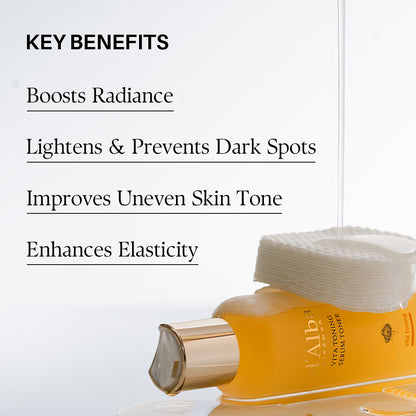 d'Alba Piedmont White Truffle Vita Toning Serum Toner, Glass Skin with Double Vitamin Skincare, Face Moisturizer, 180ml