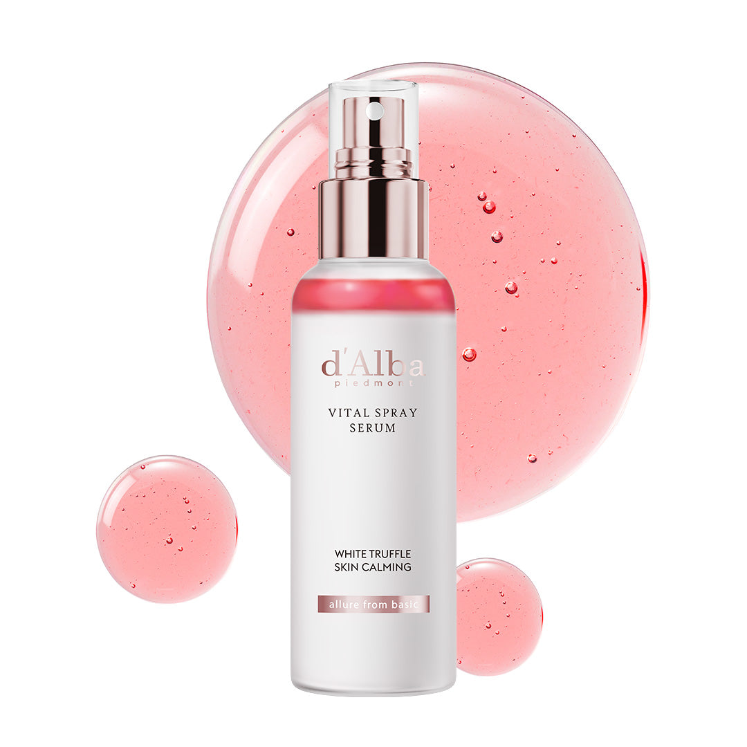 d'Alba Piedmont Italian White Truffle Vital Spray Serum, Vegan Skin Care, Calming And Hydrating Facial Mist For Red And Sensitive Skin, Glow Serum, Surfactant Free, All In One, Korean Skin Care (3.38 fl oz/100ml)