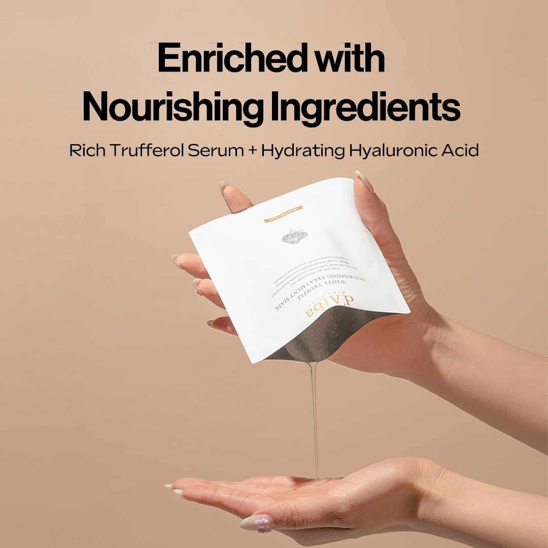 d'Alba Piedmont Italian White Truffle Nourishing Treatment Mask, Vegan Skincare, Nourishing And Soothing Sheet Mask For Dry And Tired Skin, Safe For Sensitive Skin, Deep Hydration Mask, 5 Count