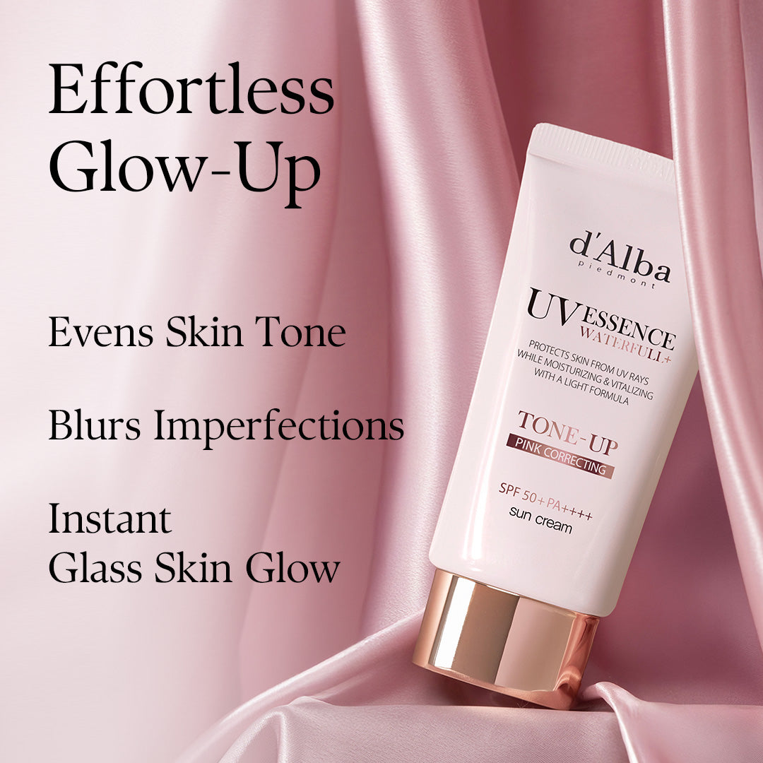 d'Alba Piedmont Italian White Truffle Waterfull Tone-Up Sunscreen, Vegan Skincare, Tinted Moisturizer With Spf 50+ Pa++++, Glowy Sunscreen For Sensitive Skin - 50ml
