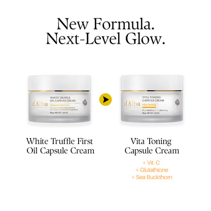 d'Alba Piedmont Vita Toning capsule Cream, Deep Hydration Face Moisturizer, Glass Skin with Vita-Cera Oil Capsules, Deep Hydration Face Moisturizer, 55g