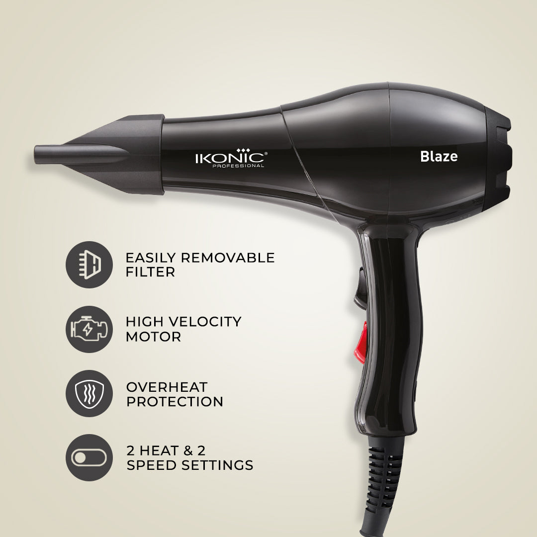 IKONIC PROFESSIONAL HAIR DRYER BLAZE - BLACK