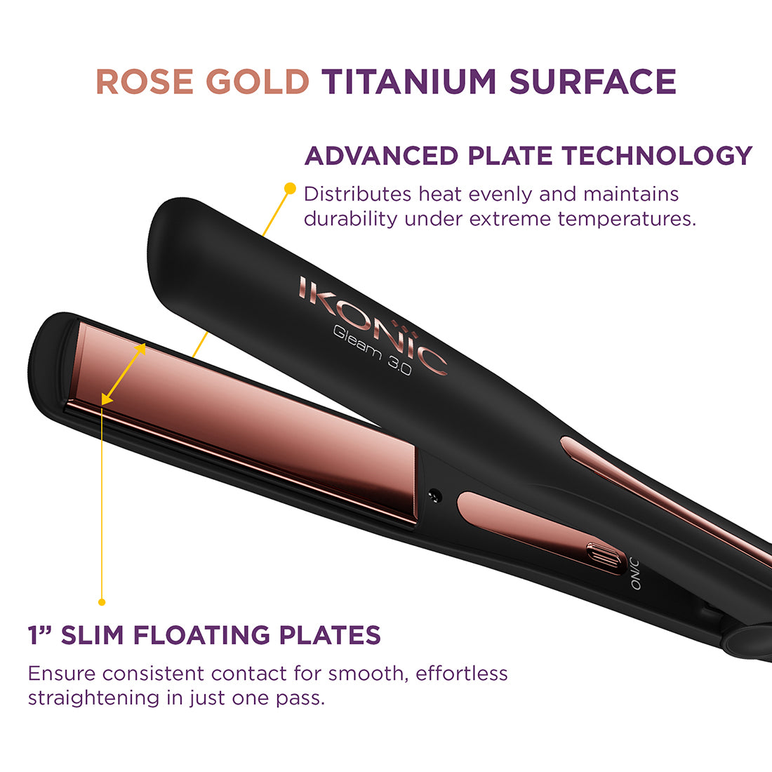 IKONIC PROFESSIONAL GLEAM 3.0 HAIR STRAIGHTENER