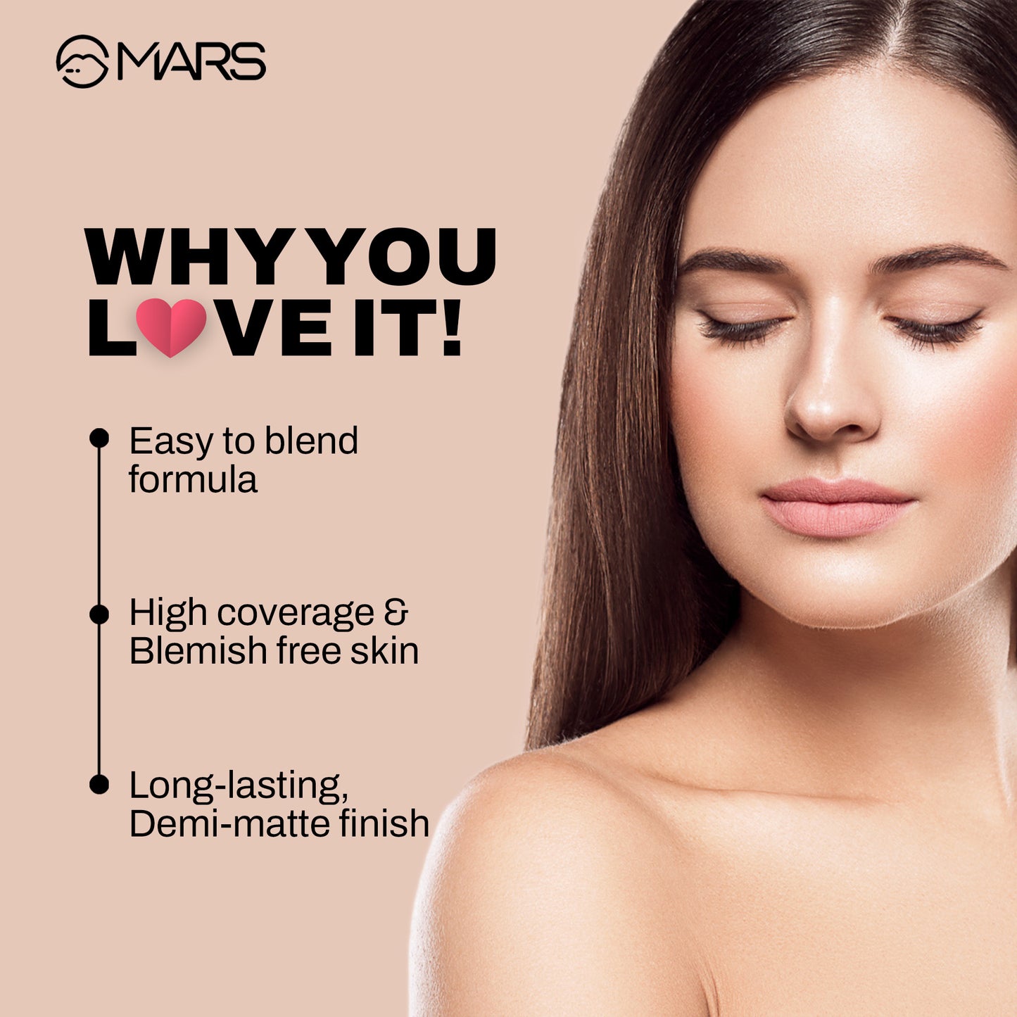 MARS High Coverage Liquid Foundation | Mars Cosmetics at Broadway