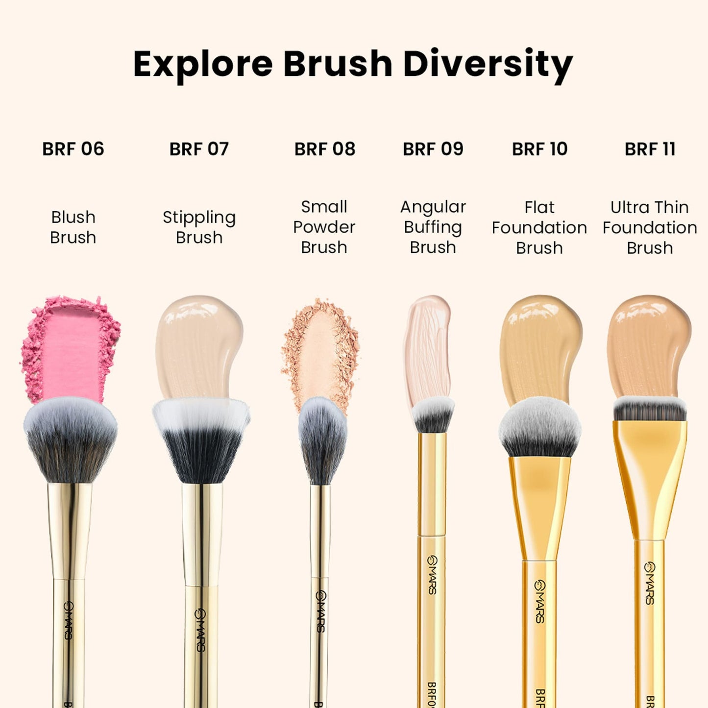 MARS Artist's Arsenal Brush Flat Foundation Brush