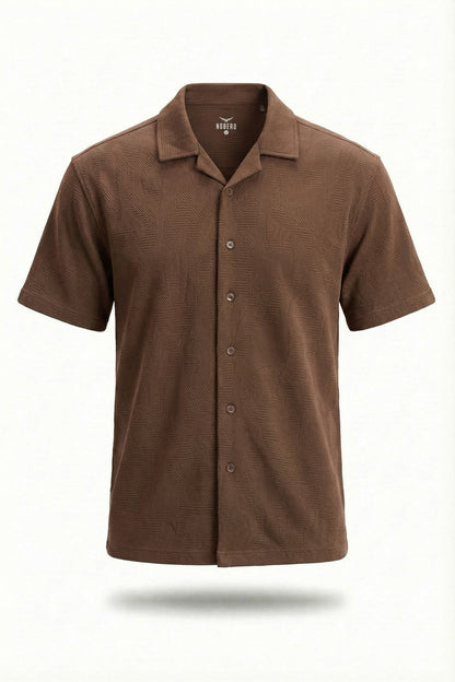 Textured Cuban Collar Shirt
