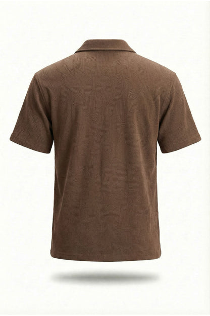 Textured Cuban Collar Shirt