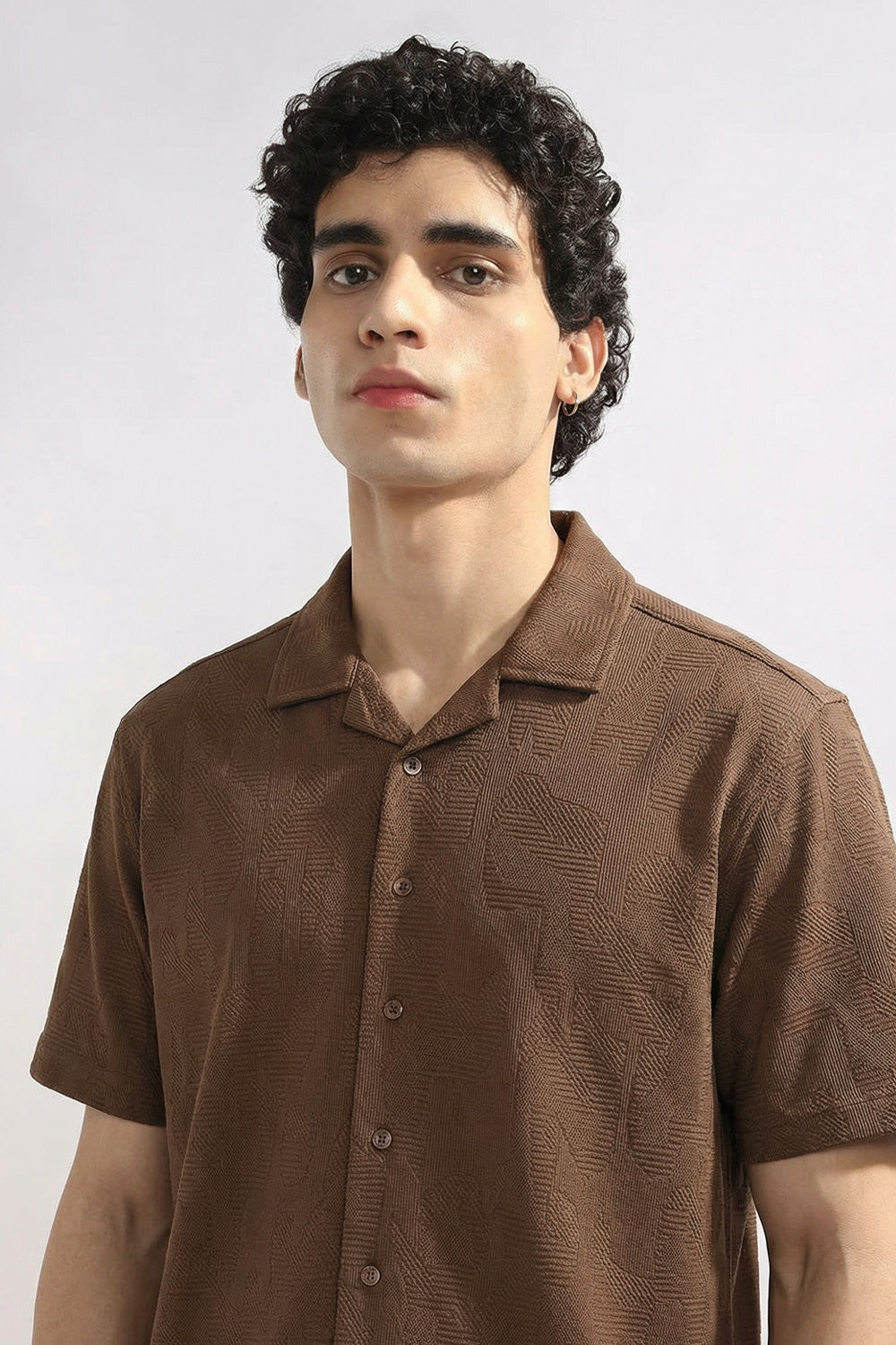 Textured Cuban Collar Shirt