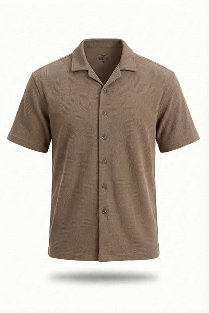 Textured Cuban Collar Shirt