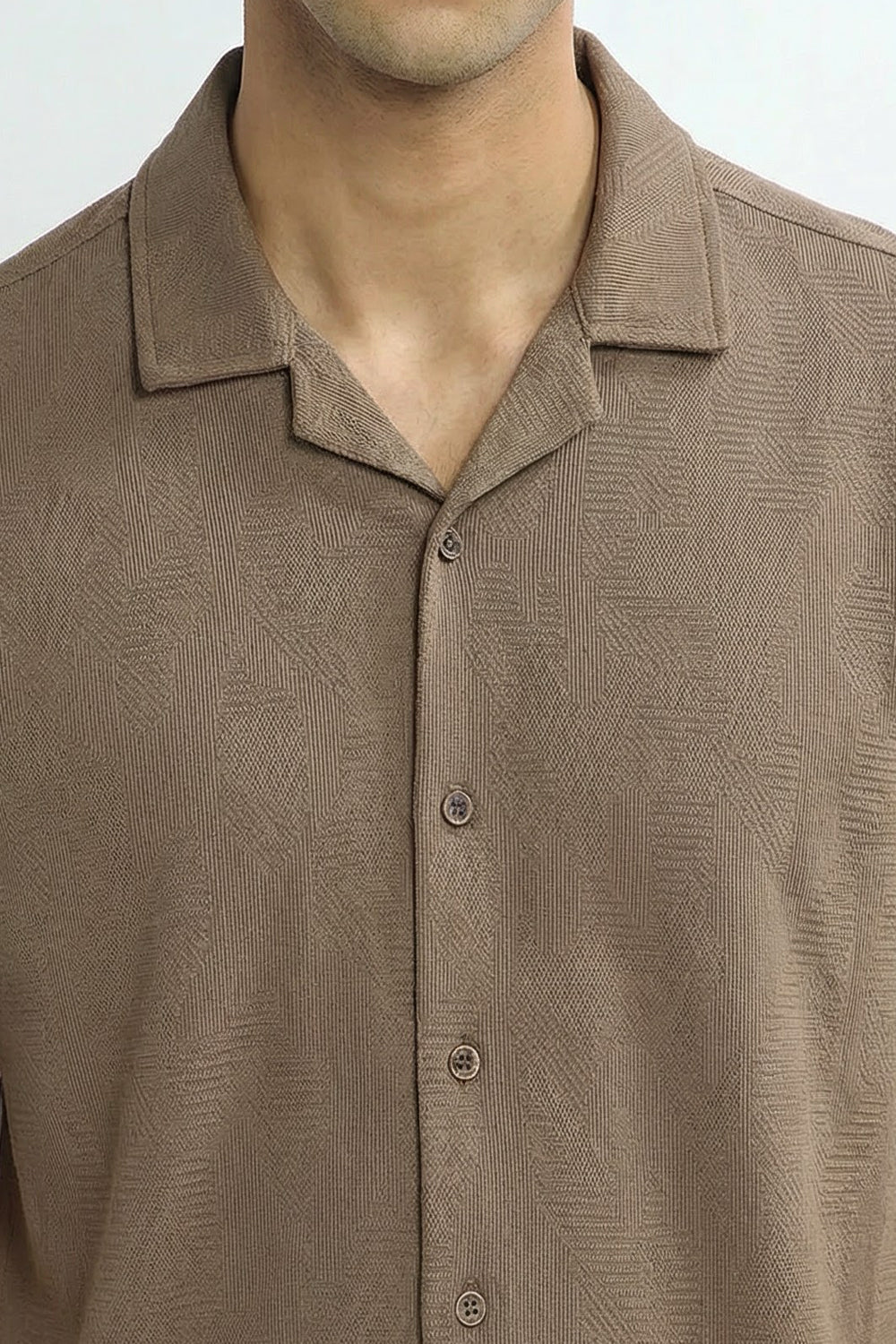 Textured Cuban Collar Shirt