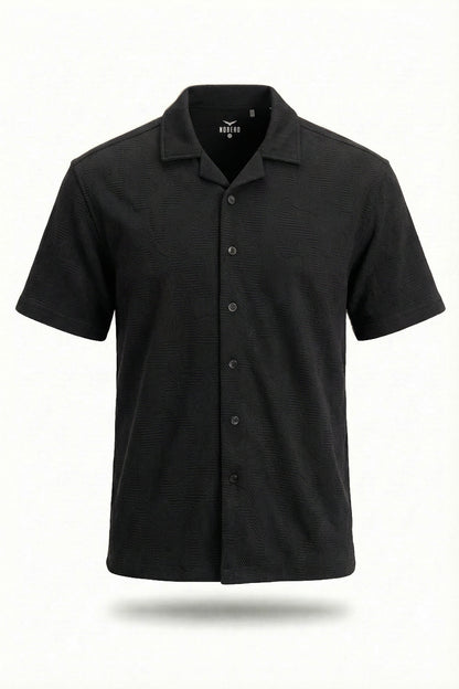Textured Cuban Collar Shirt
