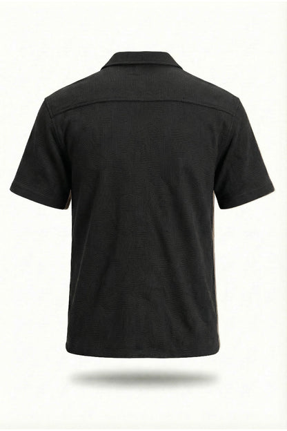 Textured Cuban Collar Shirt