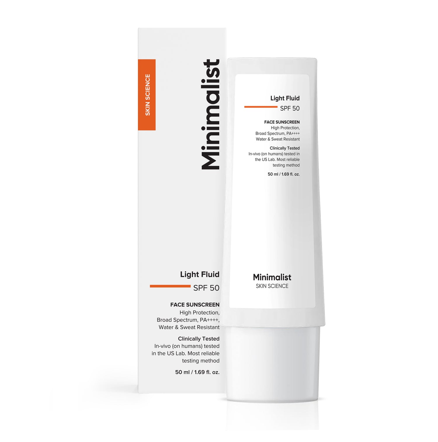 Minimalist Light Fluid SPF 50 Face Sunscreen 50ml | Minimalist at Broadway