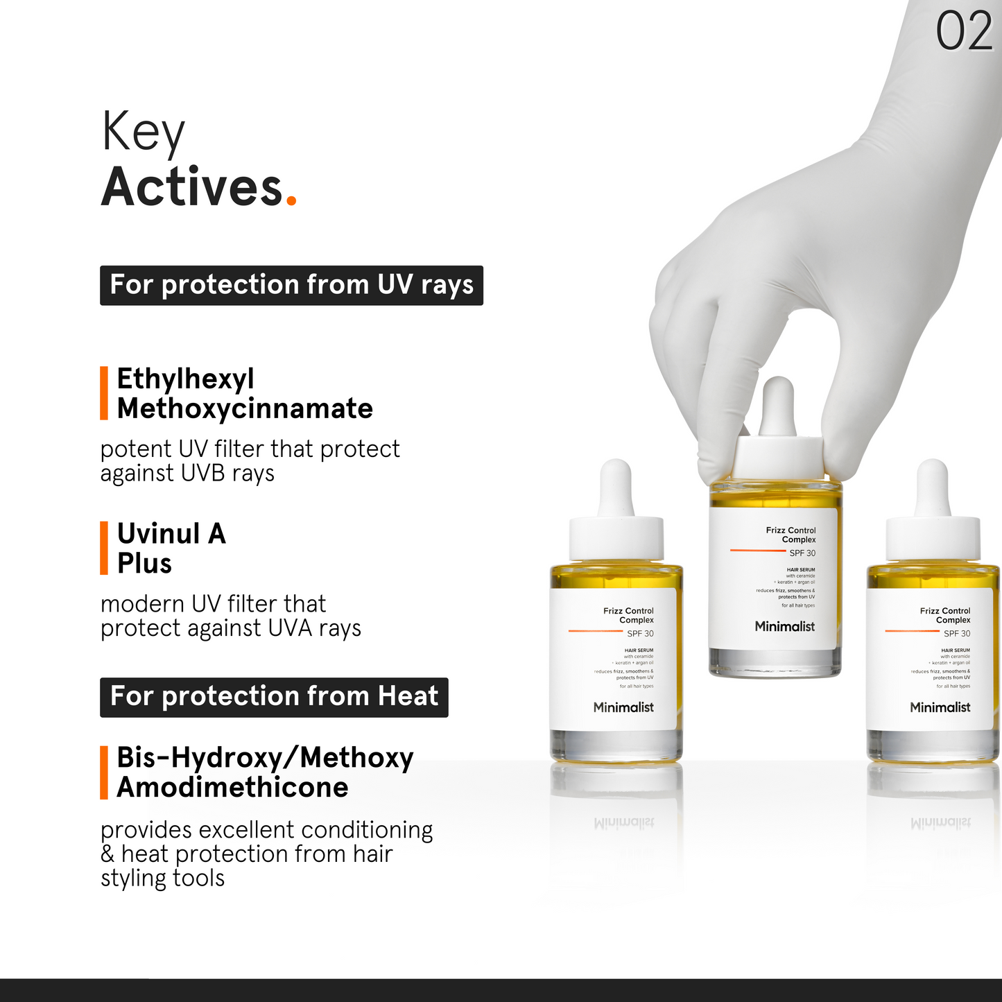 Minimalist Frizz Control Complex SPF 30 Hair Serum 50ml