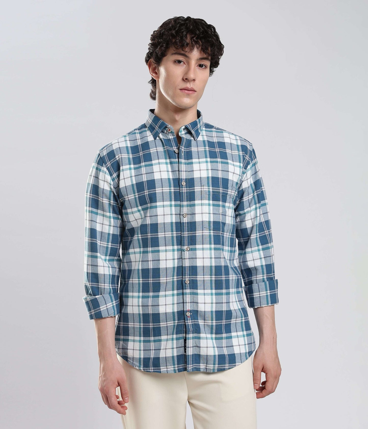 Shirt | Anti Stain Anti Odor Water Repellent   TEALCHECKERED