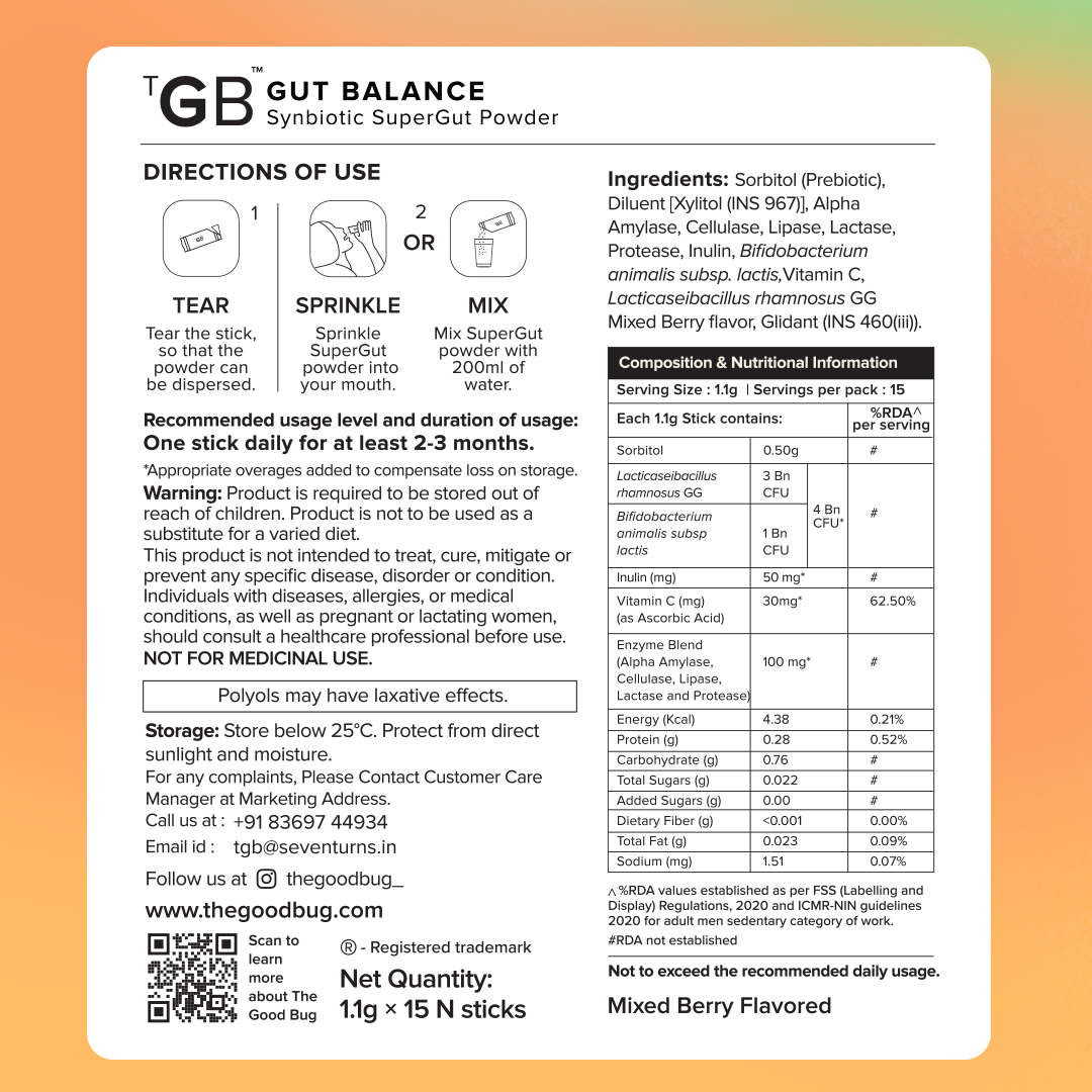 The Good Bug Gut Balance New & Improved Supergut Powder