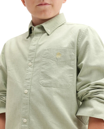 Rare Ones Kids Jac-26 Pastel Green Cotton Button Closure Regular Fit Shirt