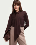 Rareism Women's Aviol S-26 Brown Full Sleeve Spread Collar Regular Top