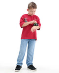 Rare Ones Kids Loet-2 Light Blue Cotton Blend Fabric Zipper Closure Regular Fit Jeans