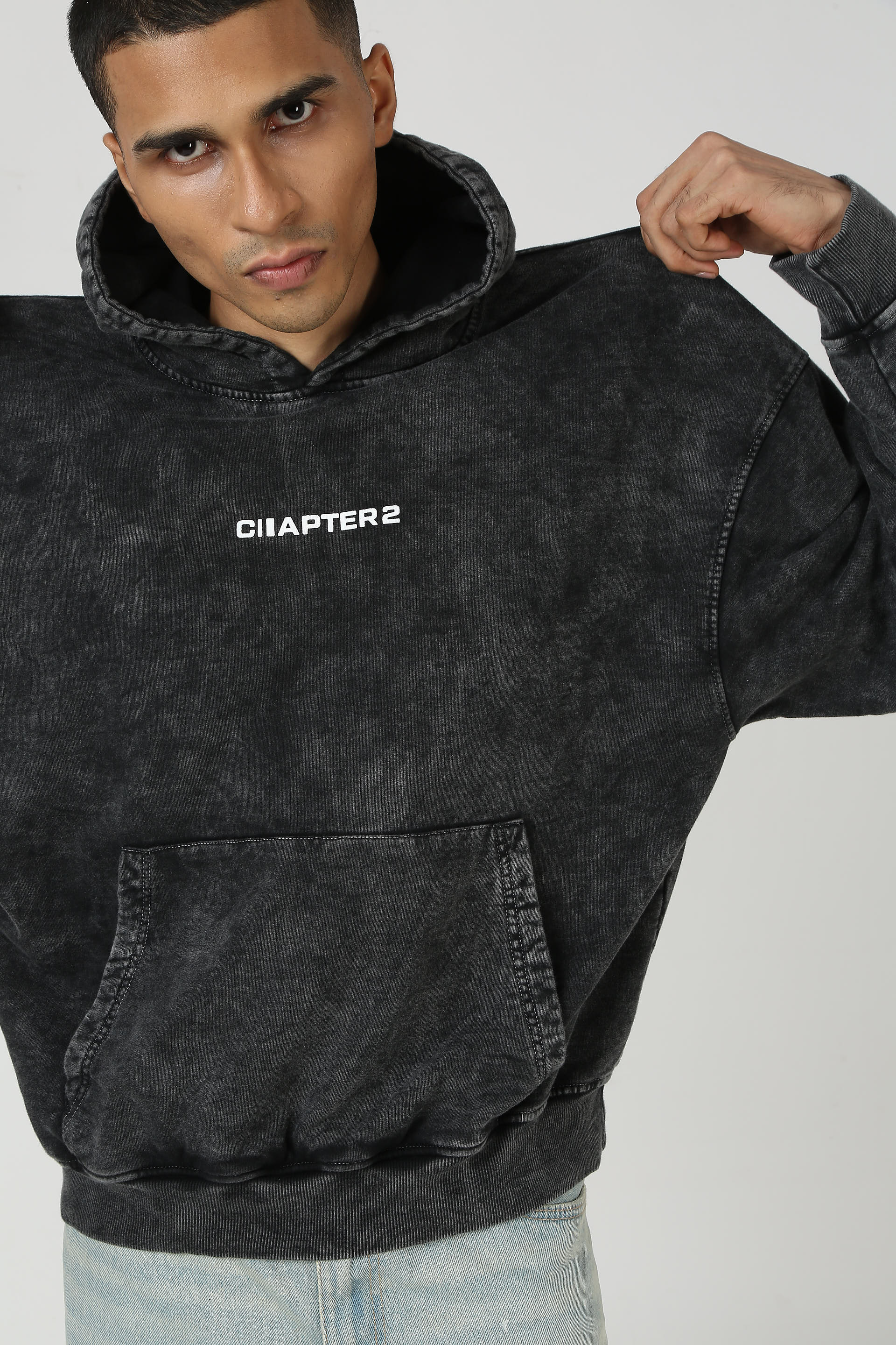 Acid Wash Grey Hoodie