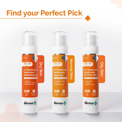 0.01 Hyaluronic Sunscreen Aqua Gel | The Derma Co. at Broadway