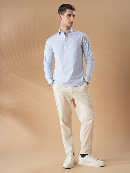 Blue Regular Fit Casual Cotton kurta for men (ANCEL)