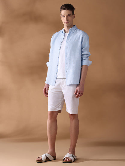 Blue Regular Fit Solid Casual Shirt for Men (LILA)