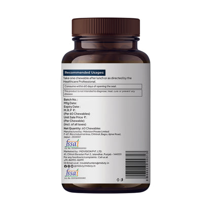 Miduty Vitamin B12 Supplement - Bioactive B-Complex with B6, B9, B12 - Daily Energy Support - Triple Formula for Mood, Brain & Nerve Support - Fast Absorbing Chewable - 60 Veg Tablets