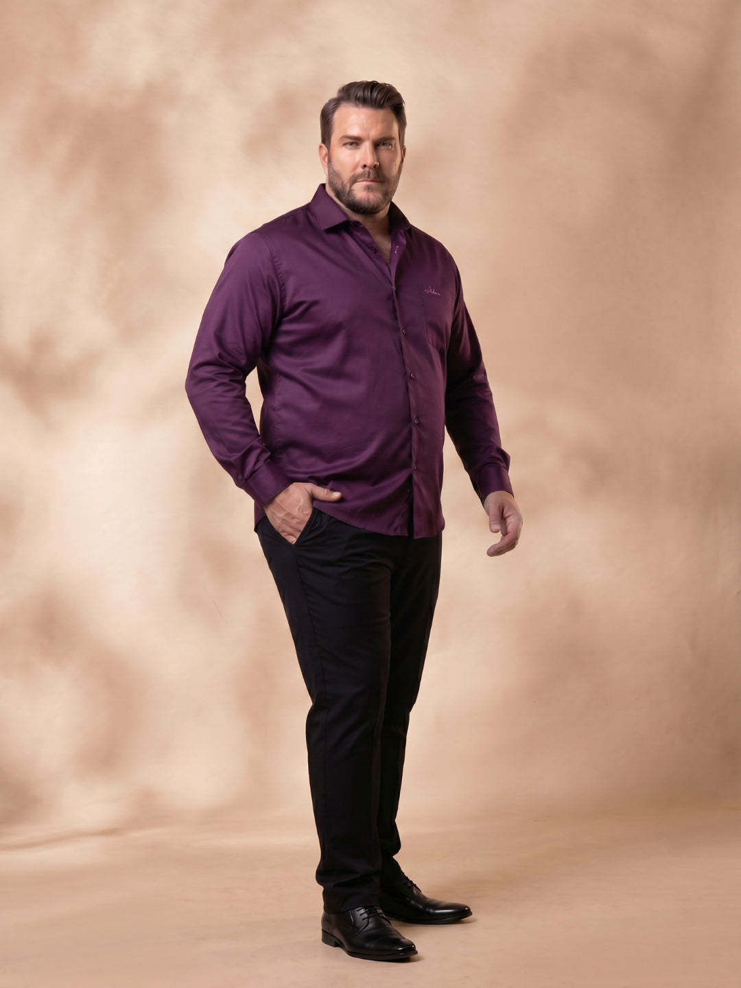 Burgundy Regular Fit Solid Plus Size Casual Shirt for Men (STAN)
