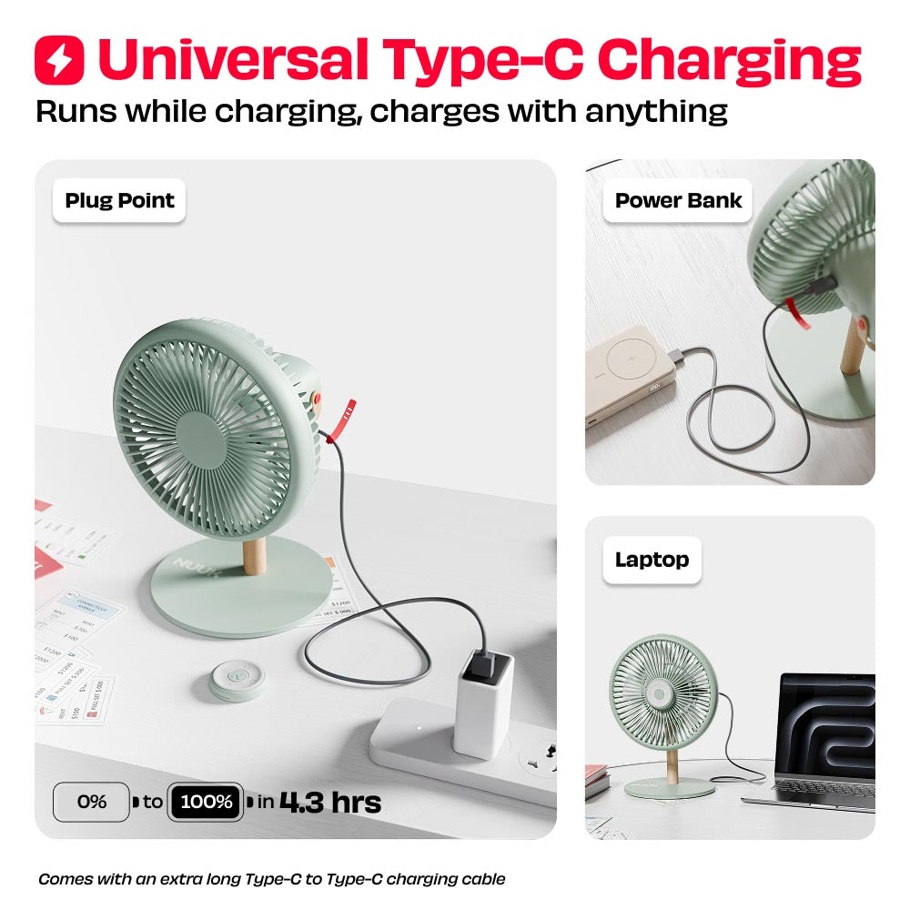 All-day Wireless Rechargeable Table Fan with Mood Light and Magnetic Remote | LĪT [v3]