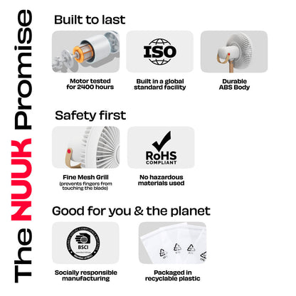 NUUK LIT v2  Table Top Fan with Mood Light