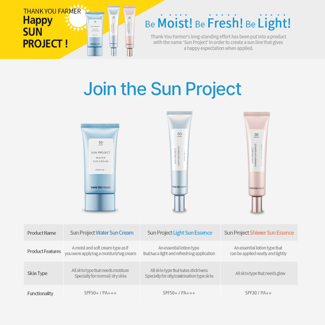 Thank You Farmer Sun Project Light Sun Essence SPF50+ PA+++ | Thank You Farmer at Broadway