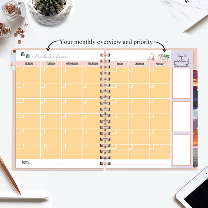 Undated Yearly Planner - Make It Happen Today