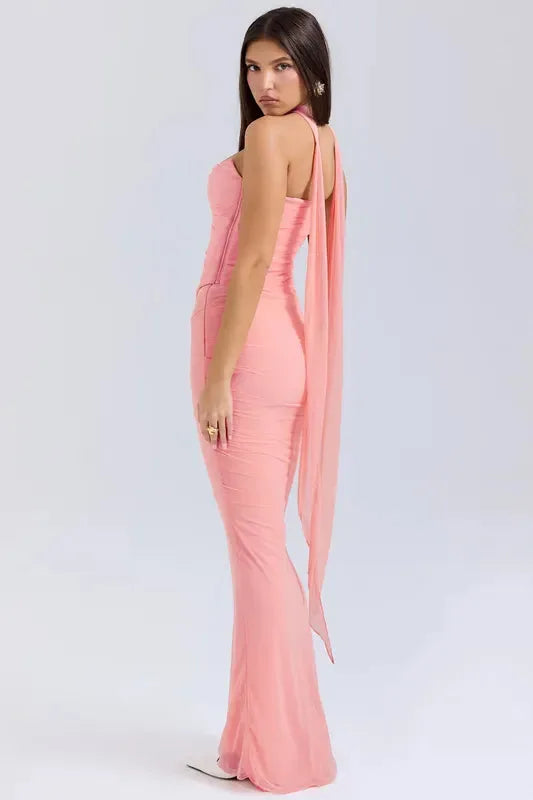 Draped Mesh Corset With Skirt Set | ANNY at Broadway