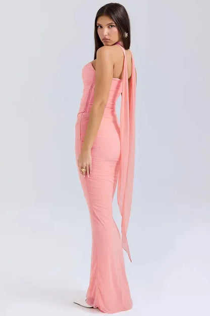 Draped Mesh Corset With Skirt Set | ANNY at Broadway