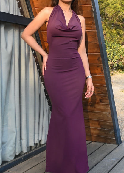 Merlot cowl neck dress