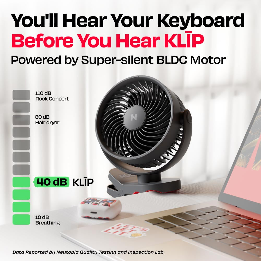Personal Clip Fan with SharkGrip™ | KLĪP