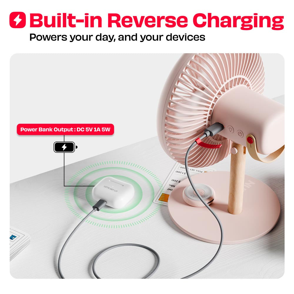 All-day Wireless Rechargeable Table Fan with Mood Light and Magnetic Remote | LĪT [v3]
