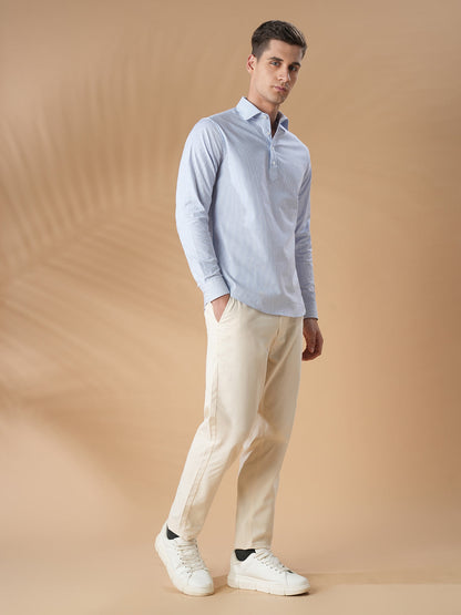 Blue Regular Fit Casual Cotton kurta for men (ANCEL)