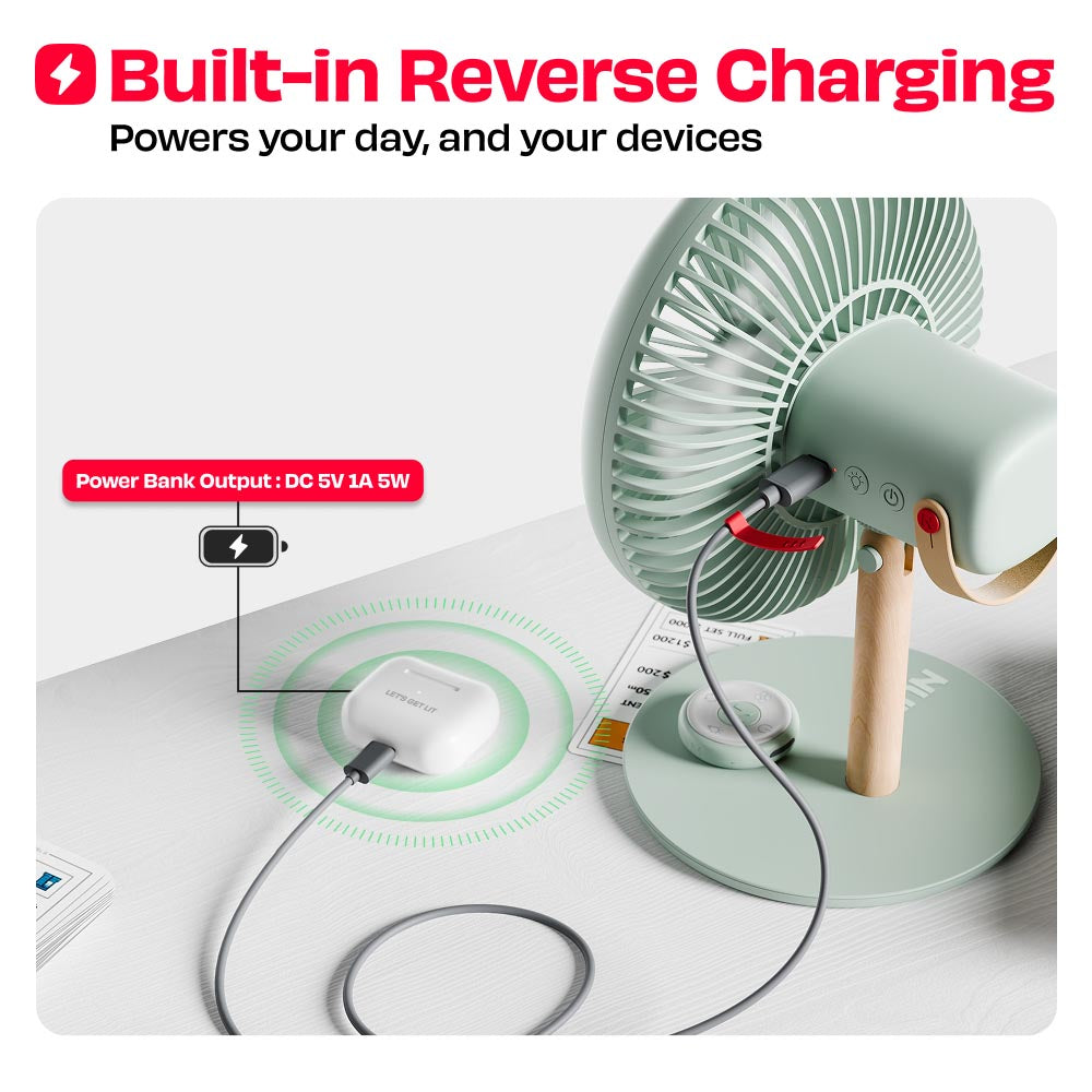 All-day Wireless Rechargeable Table Fan with Mood Light and Magnetic Remote | LĪT [v3]